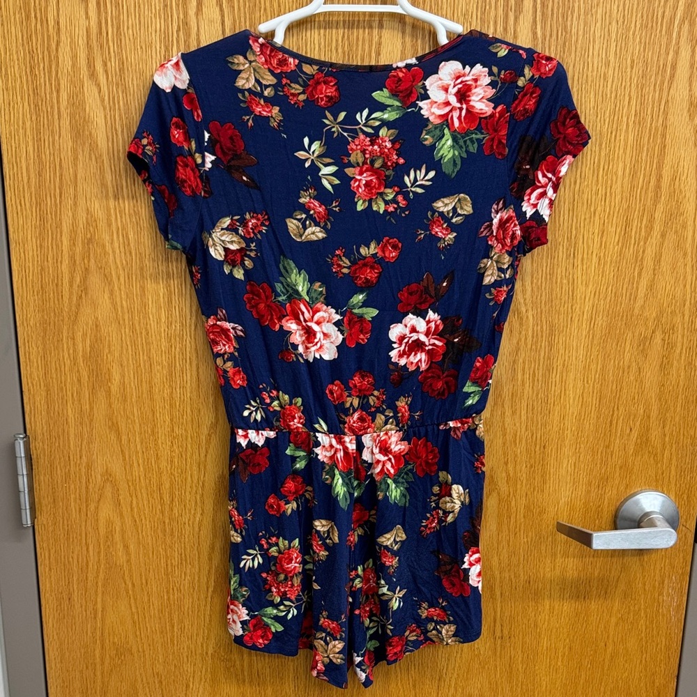 Ambiance Floral romper- Red and Blue - Picture 5 of 5